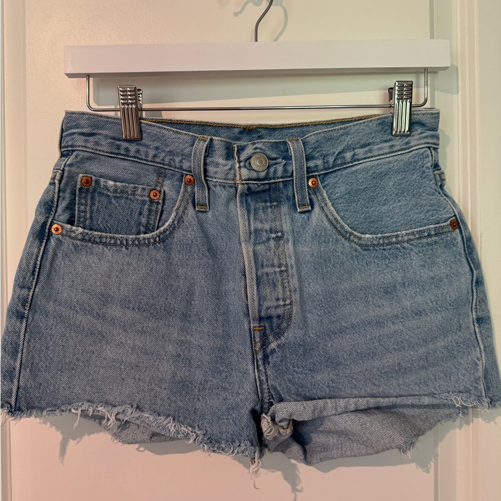 Levi's 501 Blue Jean Shorts Distressed Summer Style